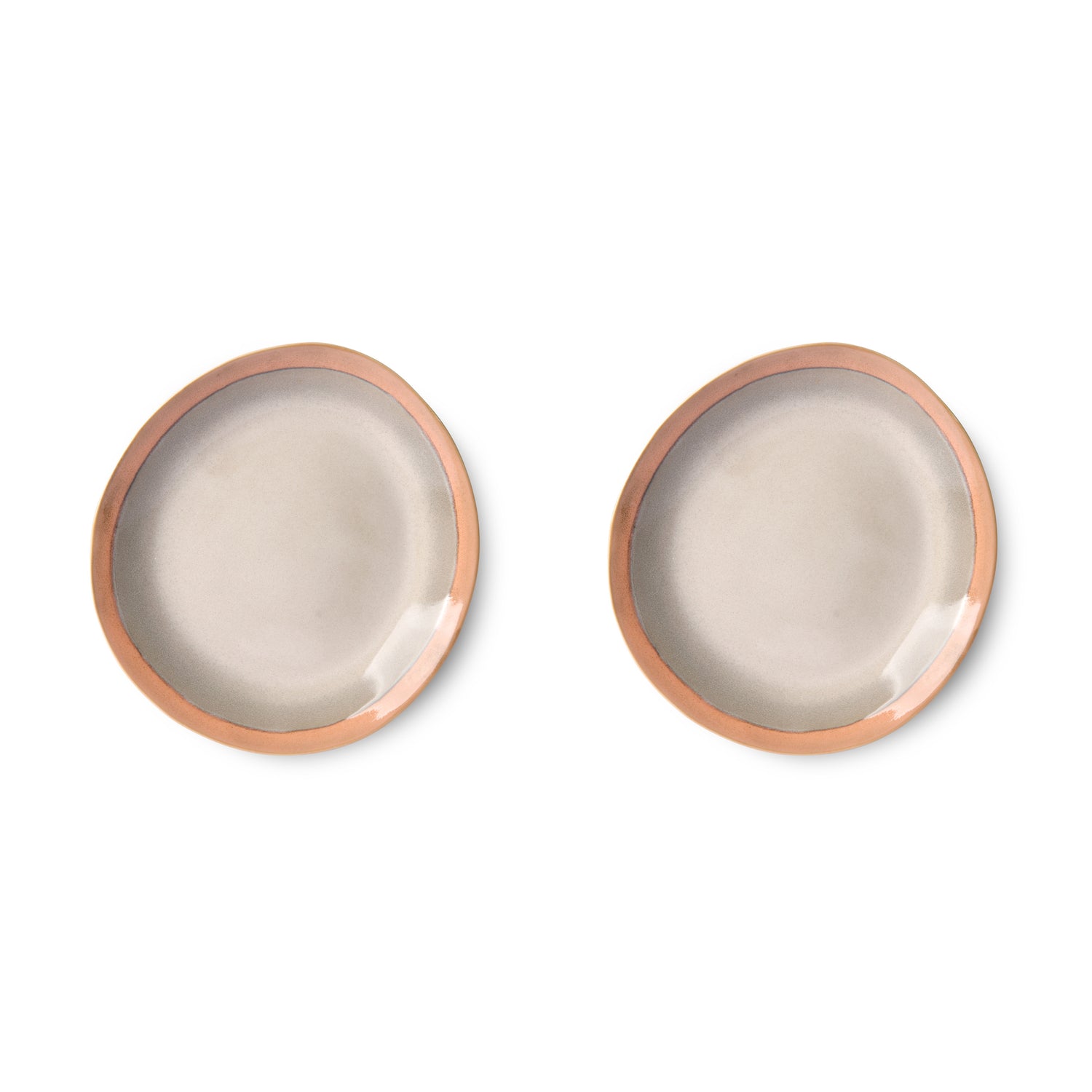 HKliving 70's Bord Set van 2 - Ø 22 cm - Earth