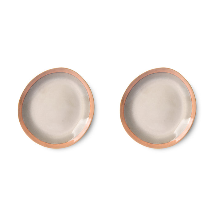 HKliving 70's Bord Set van 2 - Ø 22 cm - Earth