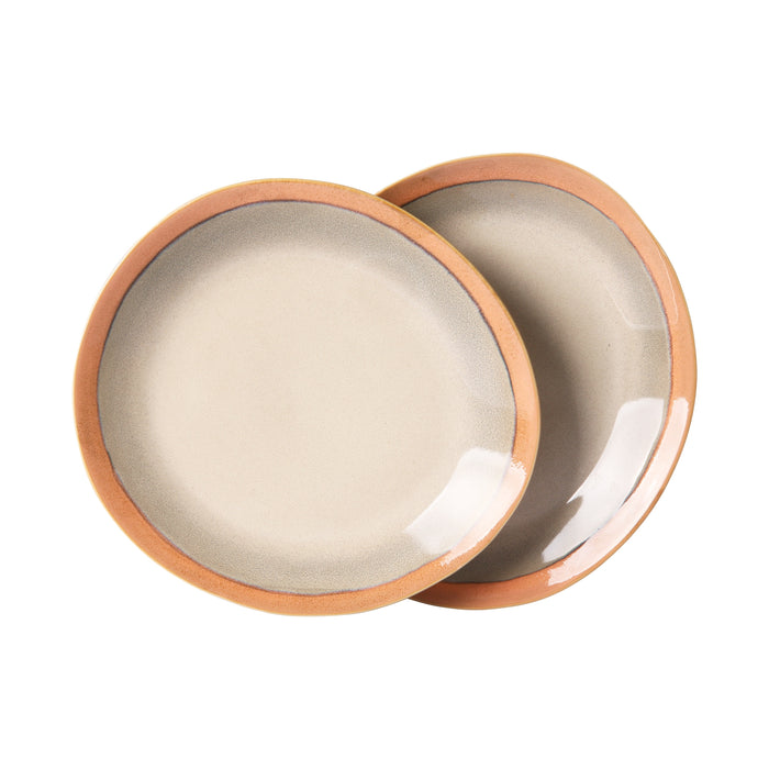 HKliving 70's Bord Set van 2 - Ø 22 cm - Earth