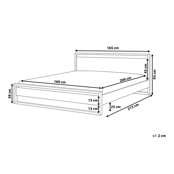 Beliani-GIULIA-Tweepersoonsbed-Donkerbruin-160 x 200 cm-Dennenhout