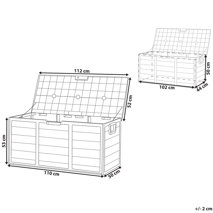 Beliani-LOCARNO-Kussenbox-Grijs|Groen-112 cm-Synthetisch materiaal