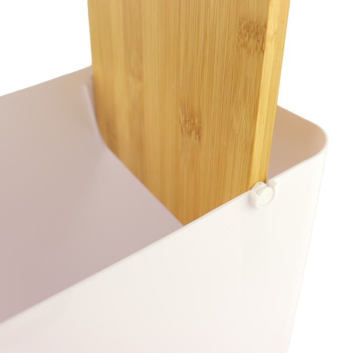 Orange85 Prullenbakje Aanrecht Wit 5 Liter Kunststof en bamboe