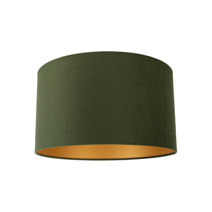 QAZQA Velours lampenkap groen 35|35|20 met gouden binnenkant
