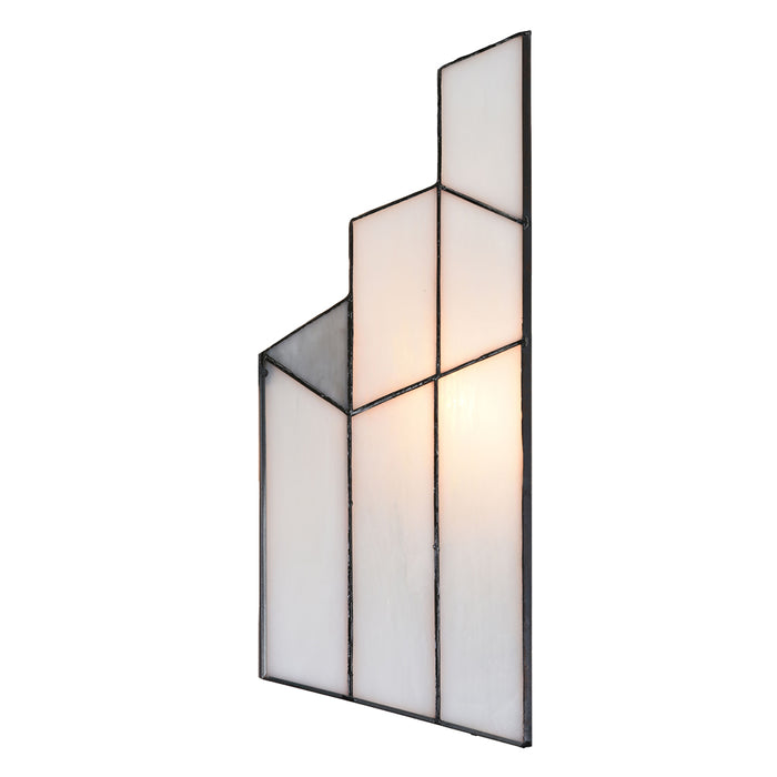 Clayre & Eef Wandlamp Tiffany  36x4x21 cm  Wit Glas Muurlamp