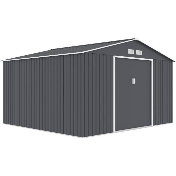 Cstore Metalen tuinhuisje 10,78 m2 - Inclusief verankeringsset - Grijs