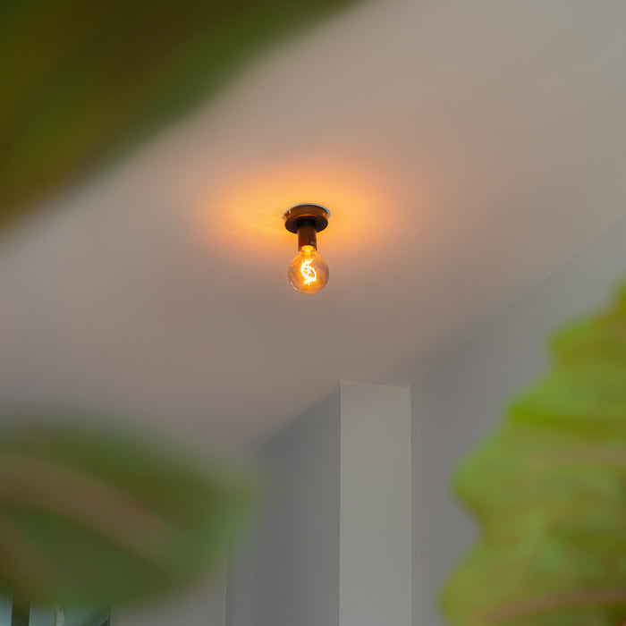 QAZQA Moderne plafondlamp zwart 9 cm - Facil