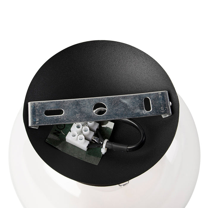 QAZQA Art deco plafondlamp zwart met helder glas - Pallon