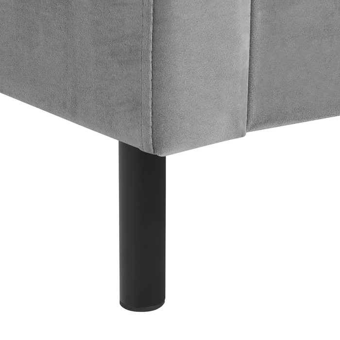 Beliani - VILLETTE - Tweepersoonsbed - Grijs - 160 x 200 cm - Fluweel