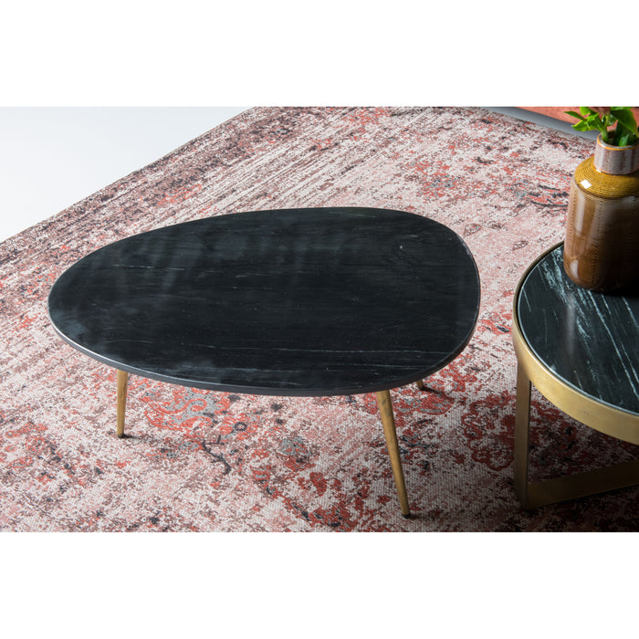 Livingfurn Salontafel Organic Marble 70cm Marmer | Gecoat Staal