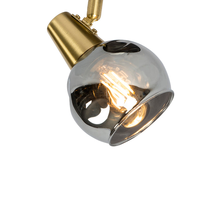 QAZQA Art Deco spot goud met smoke glas - Vidro