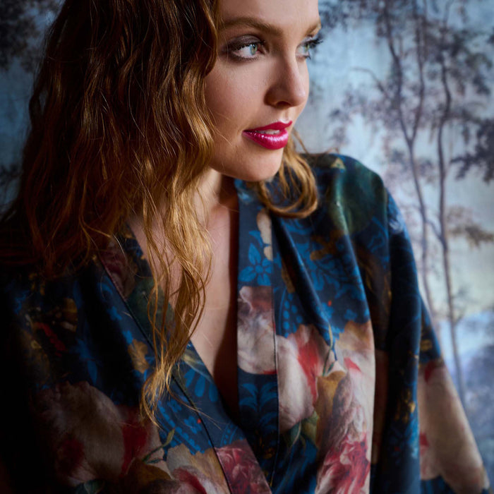 Essenza Jula Gallery of Roses Kimono M - Blauw