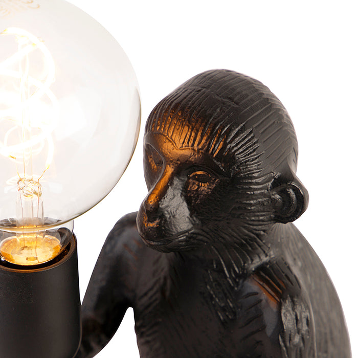 QAZQA Tafellamp animal-tl - Zwart - Landelijk - L 235mm