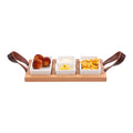 Bowls and Dishes Puur Hout Serveerplank 3-vaks 30 x 19,5 cm - Wit