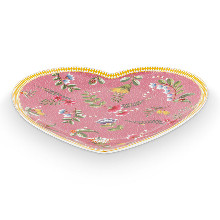 Pip Studio La Majorelle Hartvormig Bord Ø 21,5 cm - Set van 2 - Roze