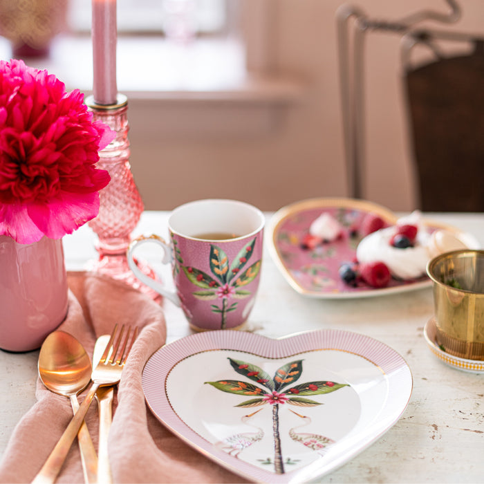 Pip Studio La Majorelle Hartvormig Bord Ø 21,5 cm - Set van 2 - Roze