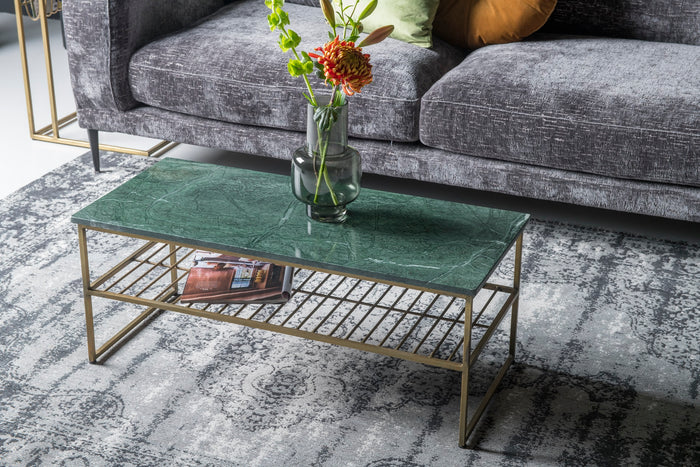 Livingfurn | Salontafel | Rectangular | Green Gold | 90x40 cm