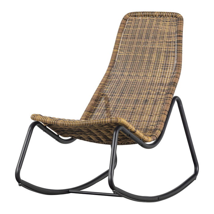 WOOOD Tom Schommelstoel Tuin - Rattan - Naturel - 97x51x95