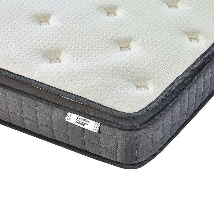 Beliani-CHARM-Traagschuimmatras medium-Wit-160 x 200 cm-Polyester