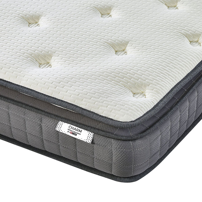 Beliani-CHARM-Traagschuimmatras medium-Wit-160 x 200 cm-Polyester