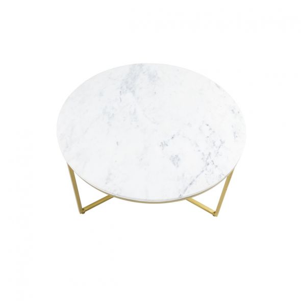 KICK SALONTAFEL MARBLE ROND 70X70 CM - WIT