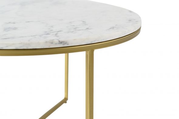 KICK SALONTAFEL MARBLE ROND 70X70 CM - WIT