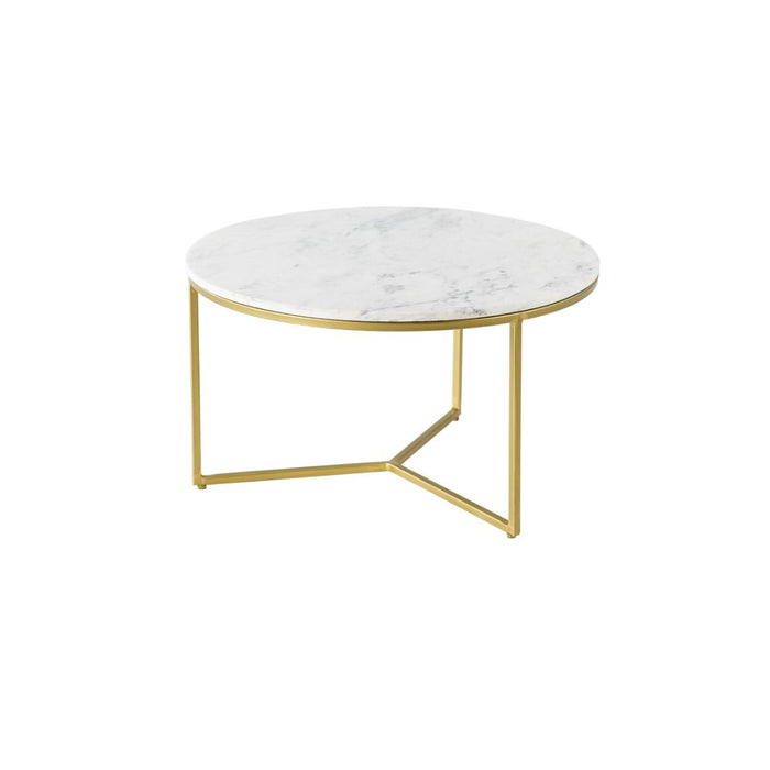 KICK SALONTAFEL MARBLE ROND 70X70 CM - WIT