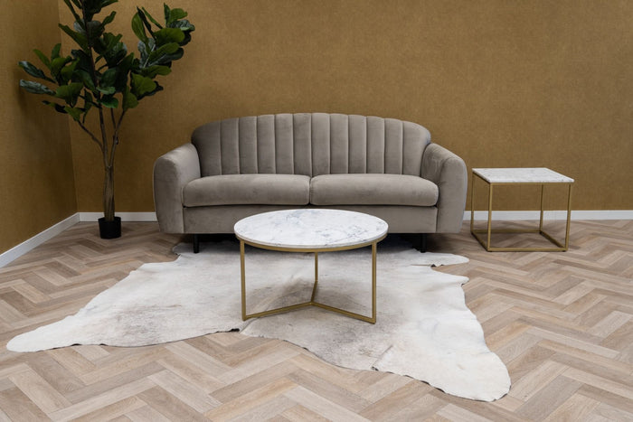 KICK SALONTAFEL MARBLE ROND 70X70 CM - WIT