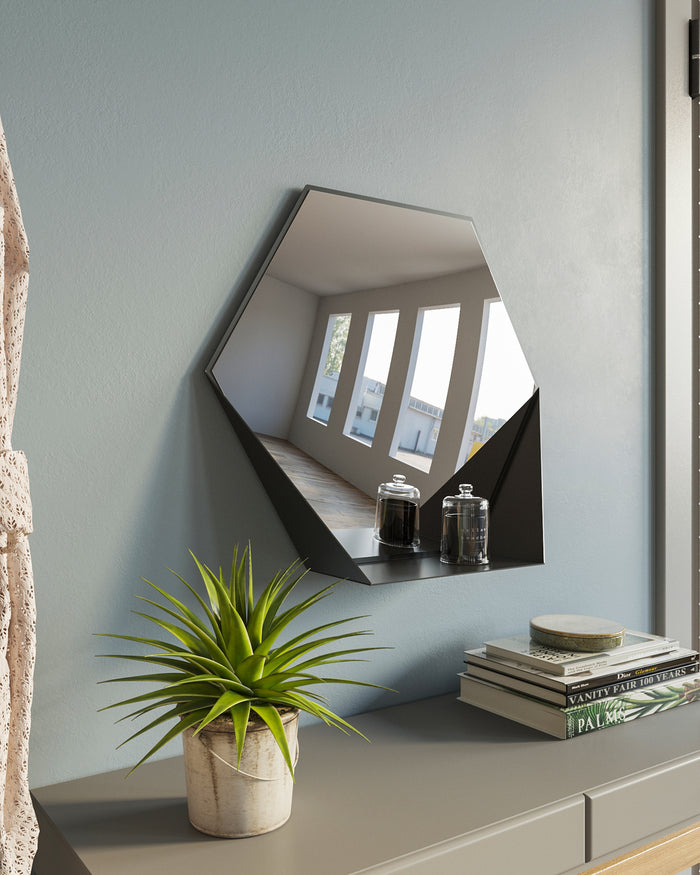 Gorillz Hive Wandspiegel met Plank - Hexagon Spiegel