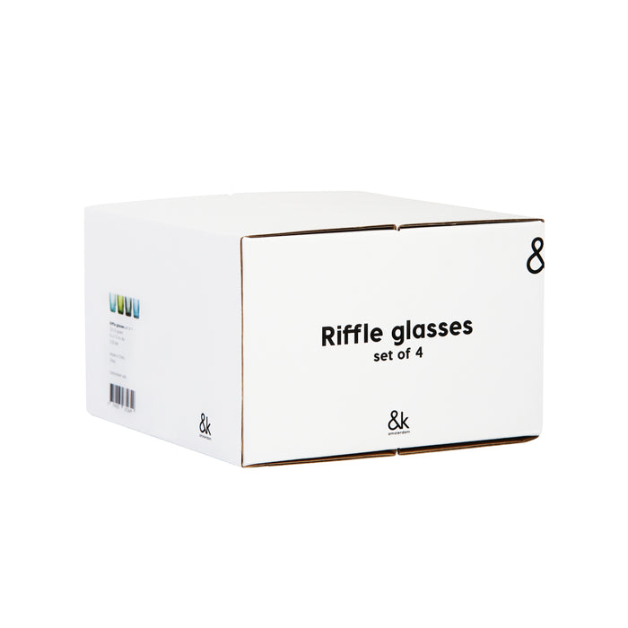 &k amsterdam Riffle Glazen - 4 st.