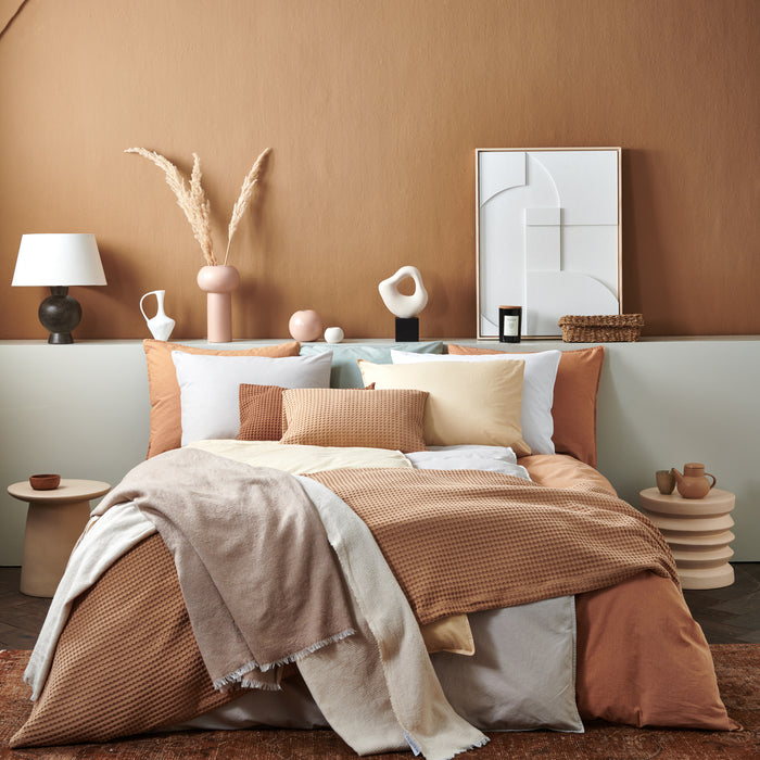 Vandyck Washed Cotton Dekbedovertrek 200 x 200/220 cm - Stone