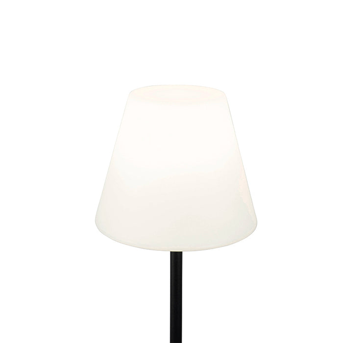 QAZQA Buiten vloerlamp zwart met witte kap 35 cm IP65 - Virginia