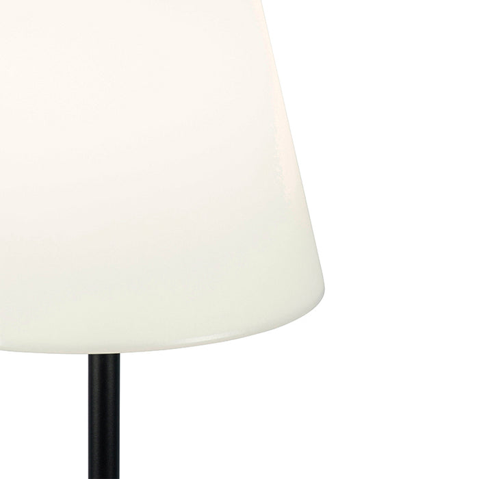 QAZQA Buiten vloerlamp zwart met witte kap 35 cm IP65 - Virginia