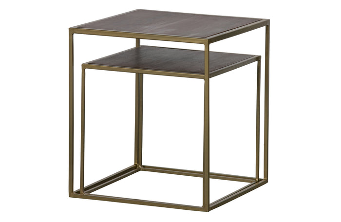 WOOOD Nest Bijzettafels - Hout|Metaal - Set van 2