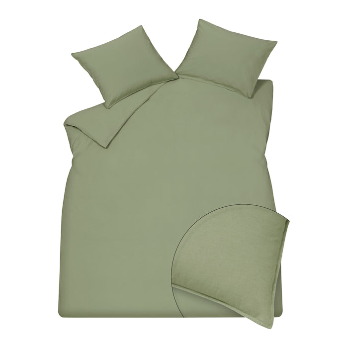 Vandyck Washed Cotton Dekbedovertrek 240 x 200/220 cm - Smoke Green