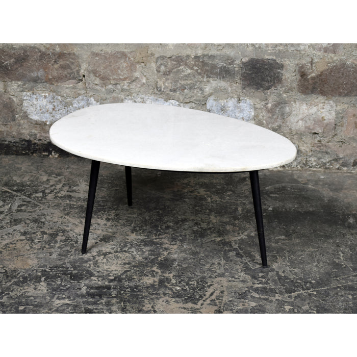 Livingfurn Salontafel Organic Marble 70cm Marmer | Gecoat Staal