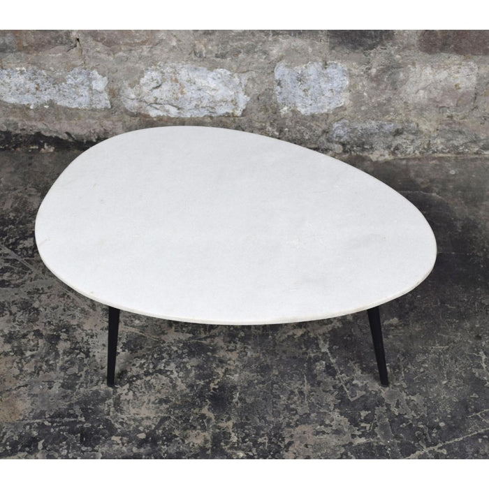 Livingfurn Salontafel Organic Marble 70cm Marmer | Gecoat Staal