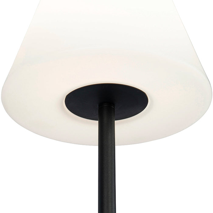 QAZQA Buiten vloerlamp zwart met witte kap IP65 25 cm - Virginia