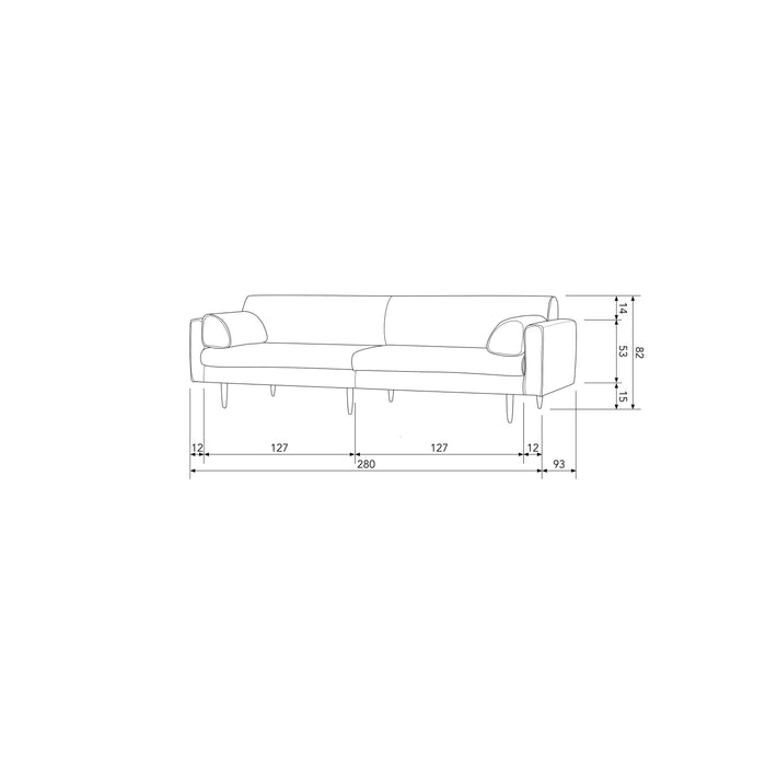 WOOOD Muze 3-Zits Bank - Polyester - Natural