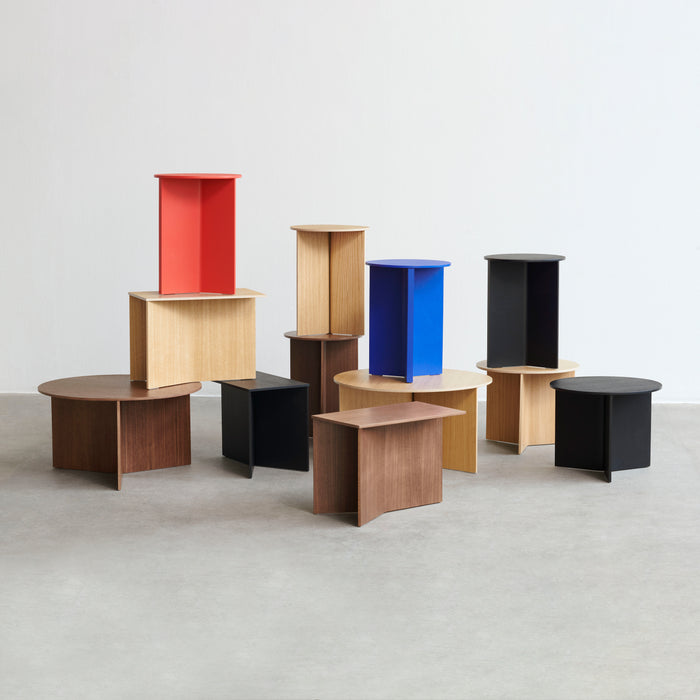 HAY Slit Table Wood Round Bijzettafel -  Ø 35 cm - Walnut