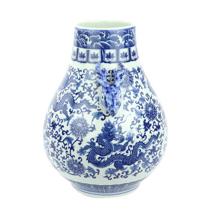 Fine Asianliving Chinese Vaas Porselein Draak Handgeschilderd