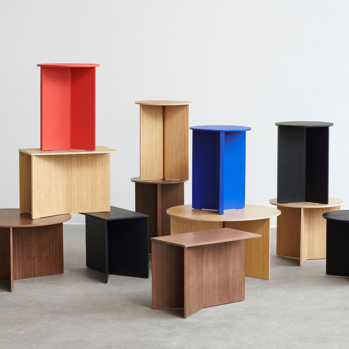 HAY Slit Table Wood Round Bijzettafel -  Ø 35 cm - Candy Red