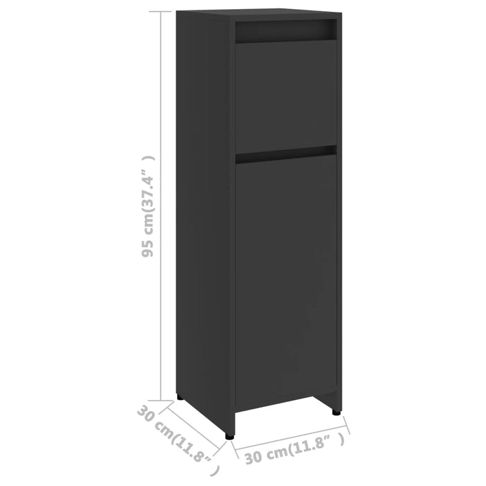 Prolenta Premium - Badkamerkast 30x30x95 cm spaanplaat grijs
