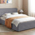 Beliani-RENNES -Bed met opbergruimte-Donkergrijs-140x200 cm-Polyester