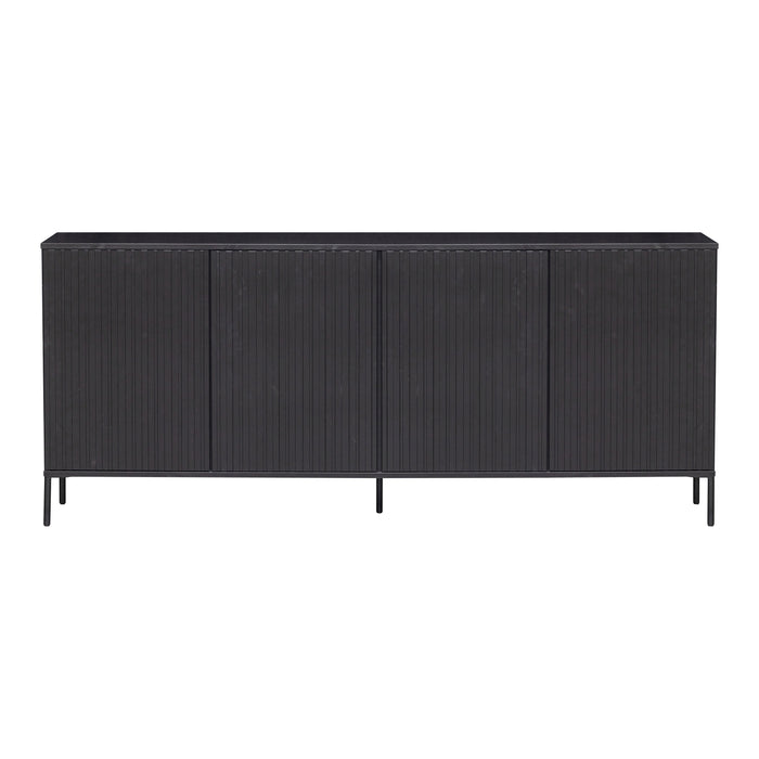 WOOOD New Gravure Dressoir B 200 cm - Grenen - Zwart