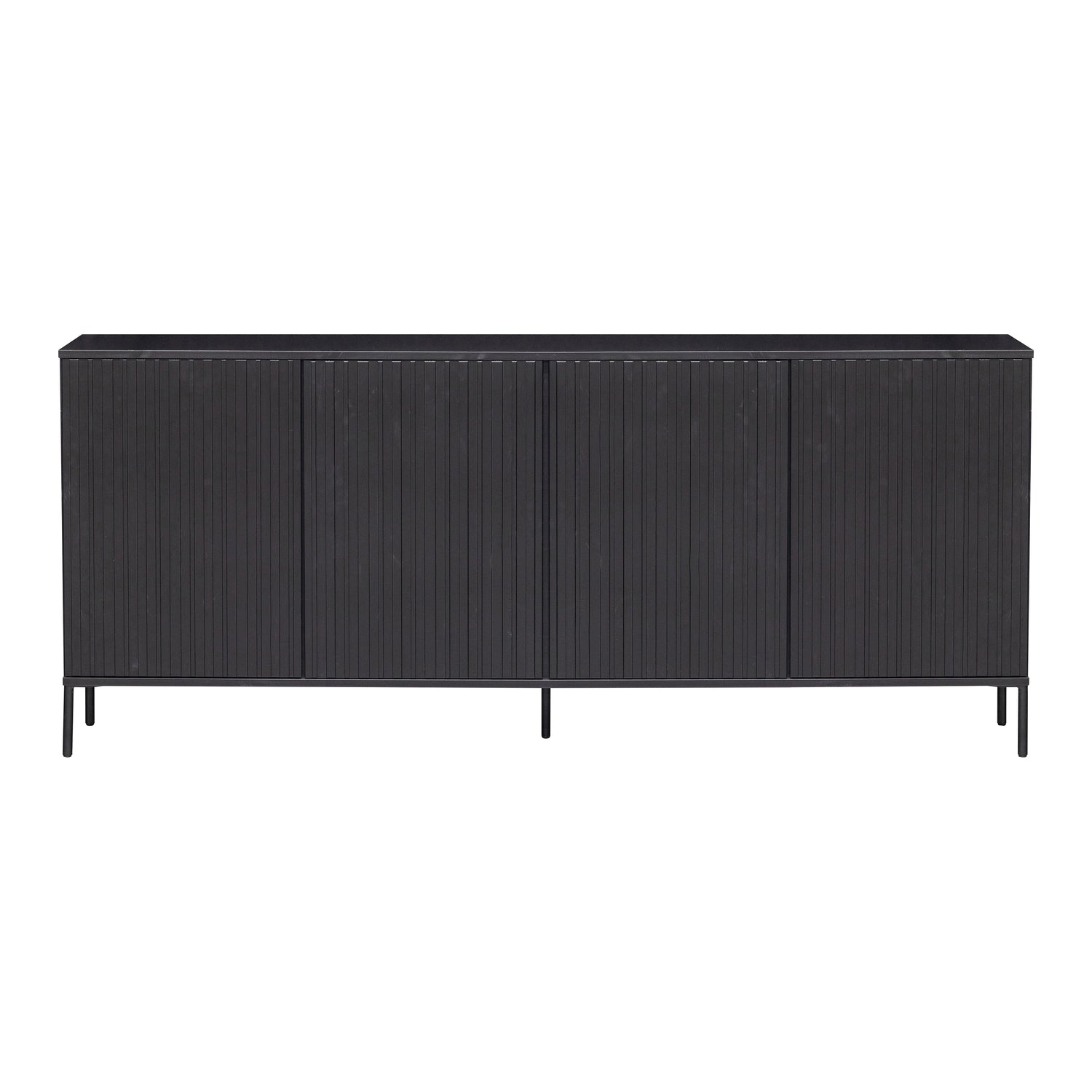 WOOOD New Gravure Dressoir B 200 cm - Grenen - Zwart