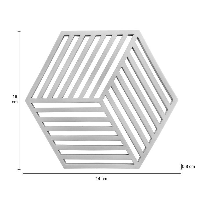 Krumble Pannenonderzetter Hexagon - Grijs - 16 x 14 cm