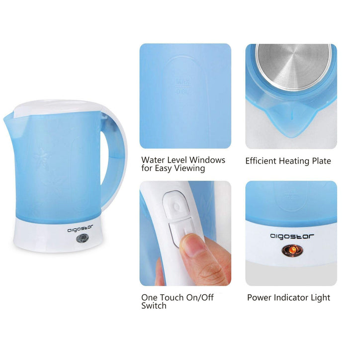 Aigostar Walking Drip 30JQK – Reis Waterkoker - Blauw|Wit