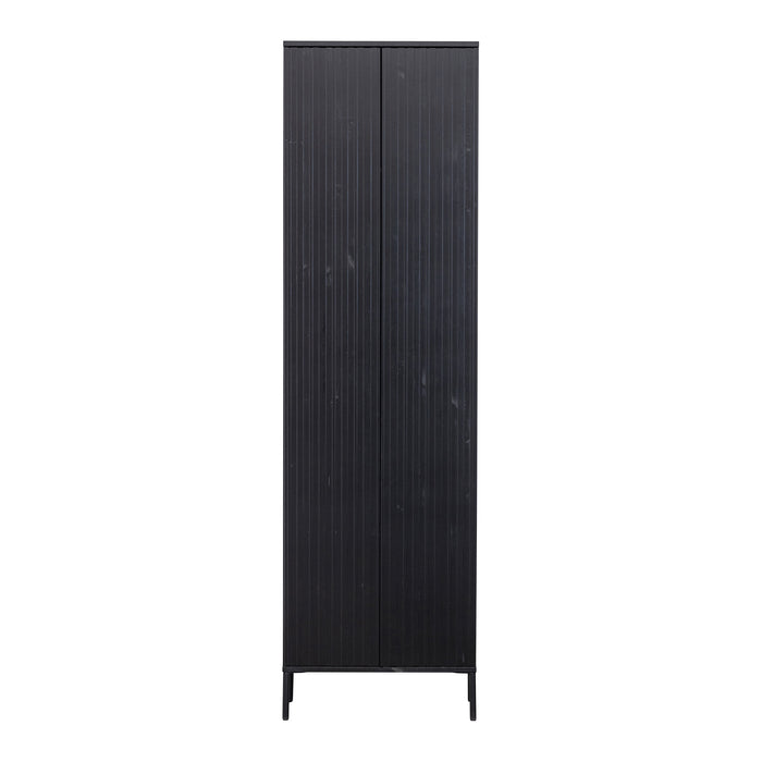 WOOOD New Gravure Hoge Opbergkast B 60 cm - Eiken - Zwart
