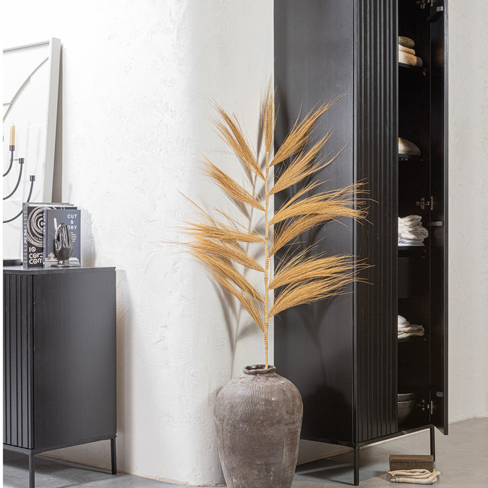 WOOOD New Gravure Hoge Opbergkast B 60 cm - Eiken - Zwart