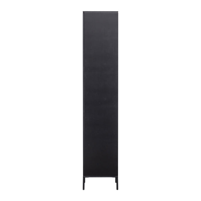 WOOOD New Gravure Hoge Opbergkast B 60 cm - Eiken - Zwart